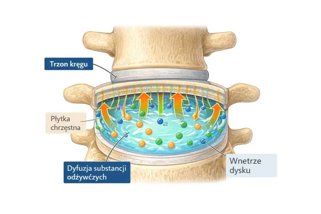 Dyfuzja krążka międzykręgowego dysku 