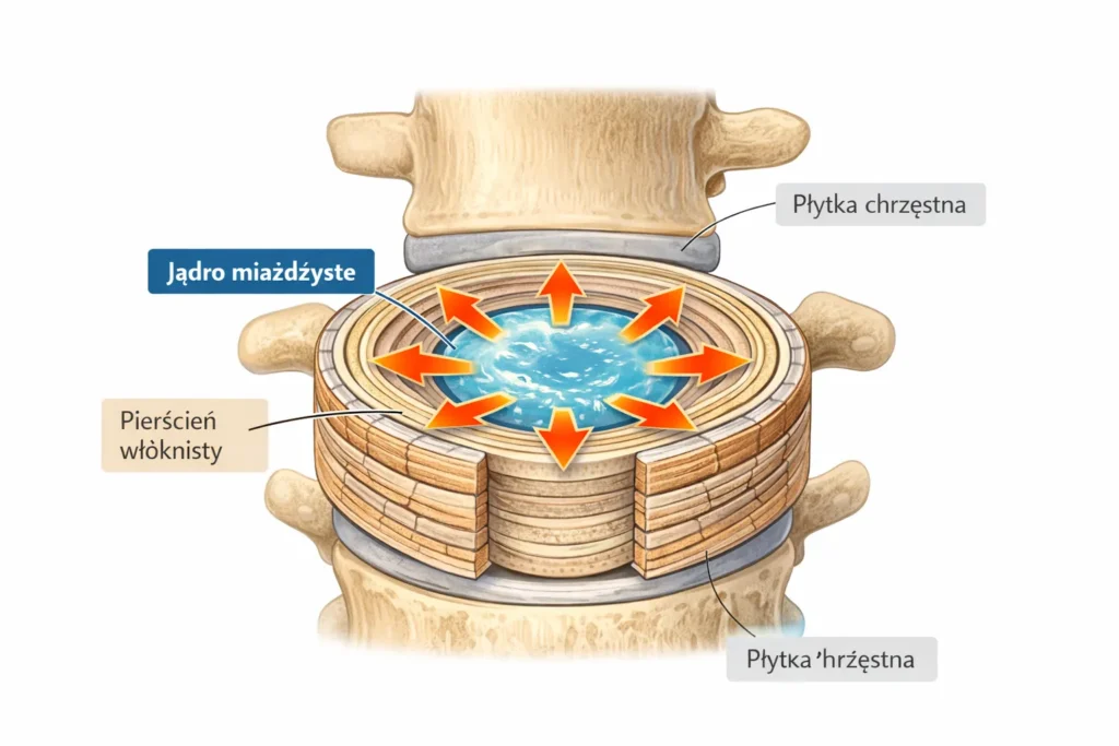 Jądro miażdżyste - budowa krążka międzykręgowego dysku